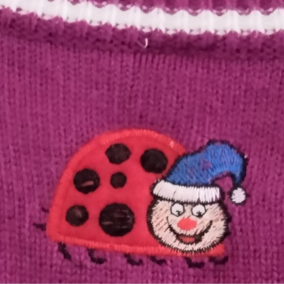 Bah Hum Bug Size 2X Knit Sweater Vest Ugly Christmas Embroidered Snowflakes - Picture 9 of 12